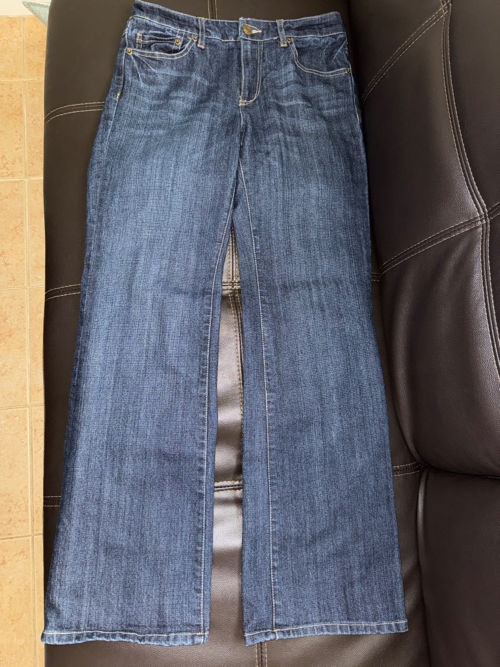 Seven7 Women's Dark Wash Womens Flate Jeans Size 6